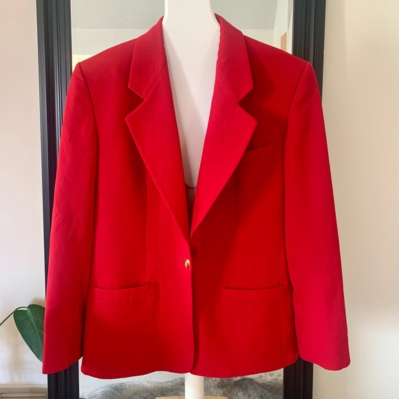 Vintage Red Blazer Austin Reed London England Suit Jacket - Picture 1 of 3
